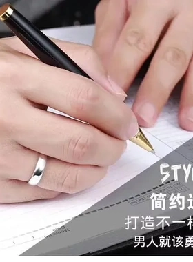 999纯银开口光面齐边戒指高级感冷淡风素圈食指情侣戒男士戒指