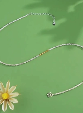 7296号足银999碎银子盘缠项链设计感新中式岁岁平安串珠手串送女