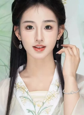 5846号足银999小众设计弯管镶钻路路通环环相扣手镯手链直播爆款