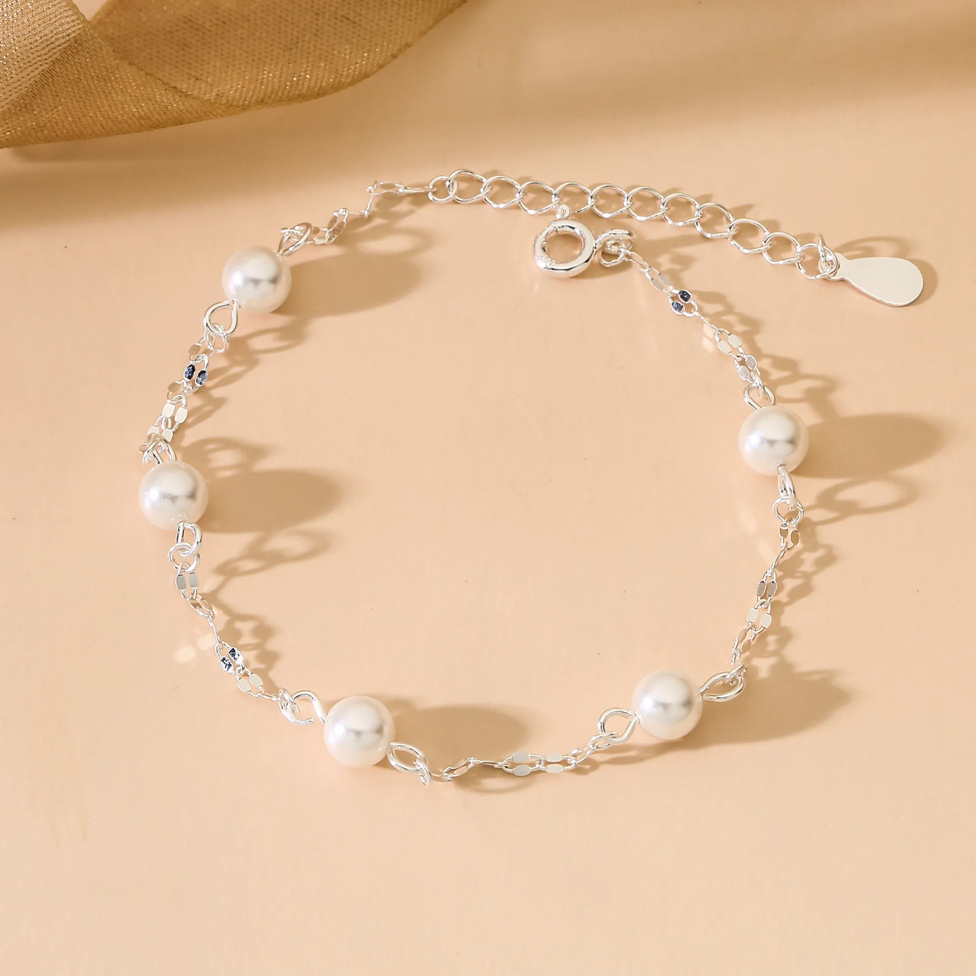 8461号6520号 纯银99满天星贝珠手链轻奢小众精致送女友直播爆款 - 图1