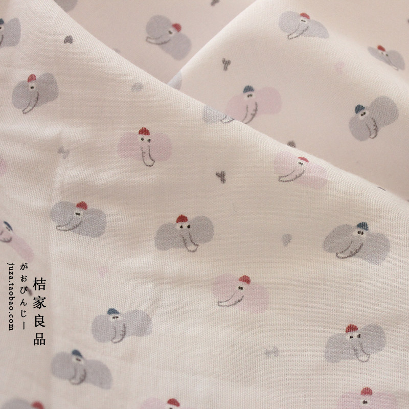 MINI卡通婴儿级纱布a类纯棉双层纱衣服床品手工浴巾布料全棉面料