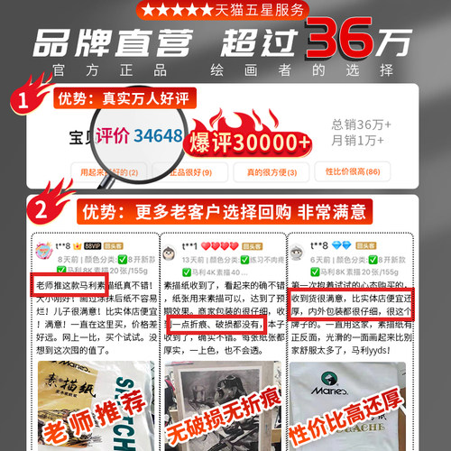 马利8K的素描纸美术生专用水粉纸速写纸4k的画纸四开画画纸彩铅八开绘画色粉8开铅画纸儿童涂鸦美术马克纸 - 图1