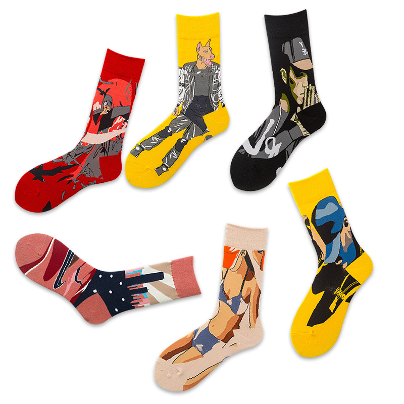 女潮长筒街头高邦纯棉ins中筒袜 奥莱恩思短袜/打底袜/丝袜/美腿袜