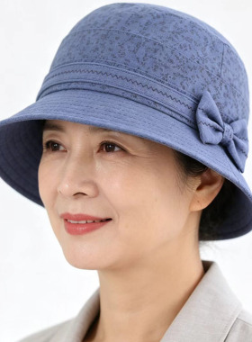 春秋中老年女薄款遮阳渔夫帽