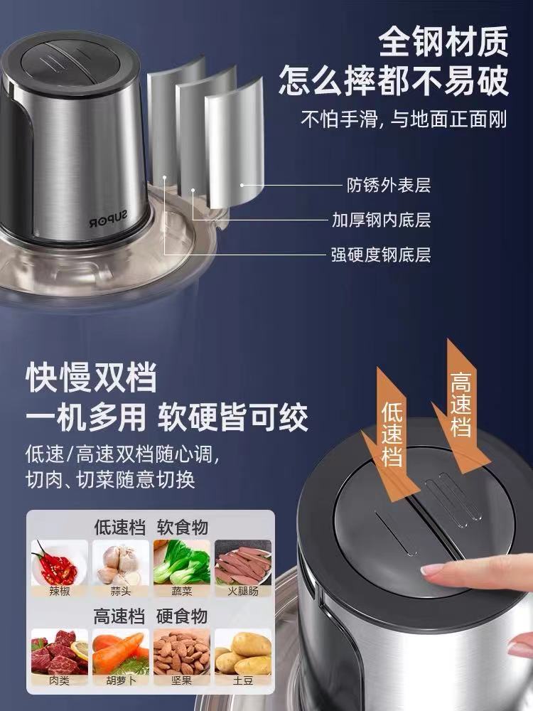supor苏泊尔尚讯专卖店苏泊尔绞肉机家用电动小型全自动多功能搅拌料理机搅碎肉馅机饺菜3