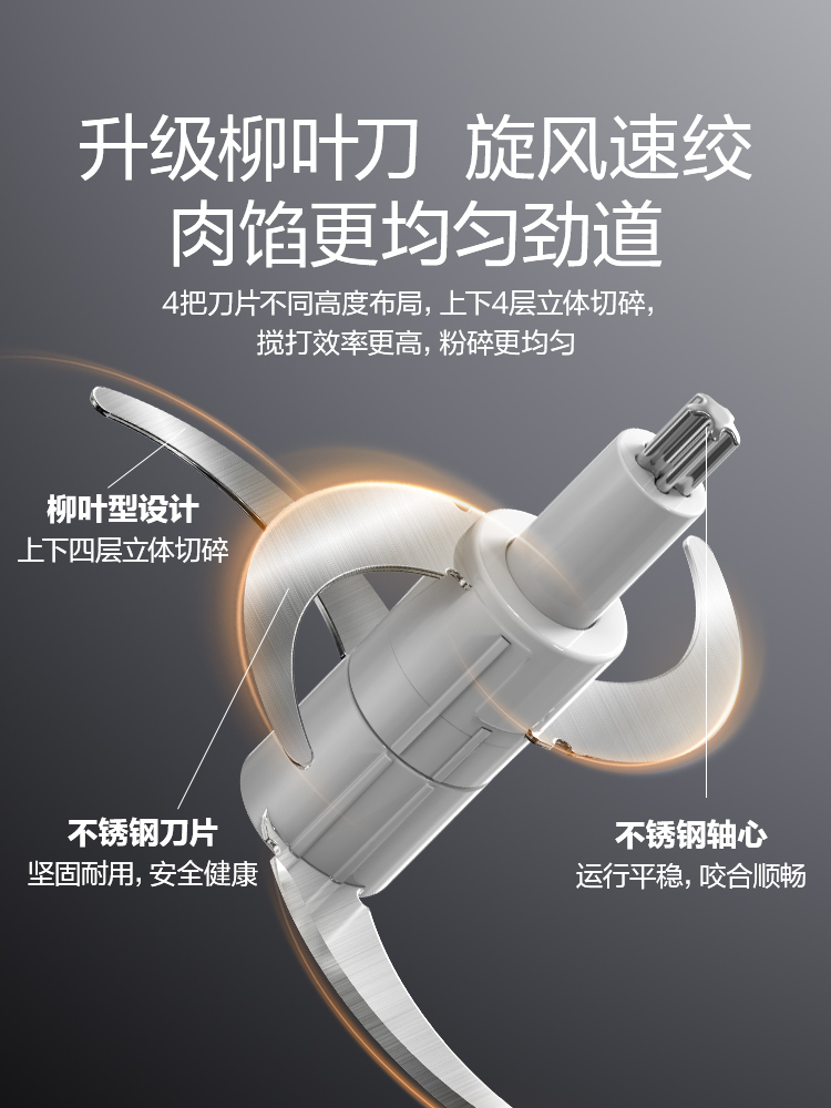 supor苏泊尔尚讯专卖店苏泊尔绞肉机家用电动小型全自动多功能搅拌料理机搅碎肉馅机饺菜2