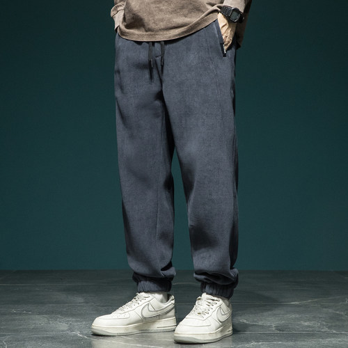 420g重磅奥粒绒加绒休闲裤男士宽松大码冬季新款云感柔肤针织卫裤 - 图2