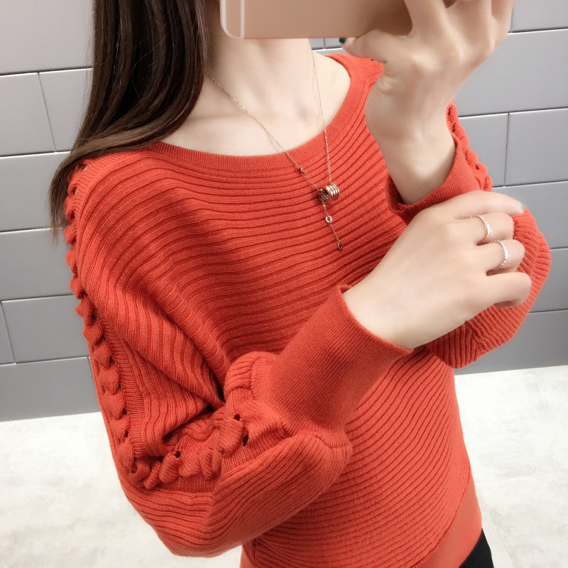 秋季新款宽松慵懒风短款蝙蝠衫毛衣 出妍毛衣