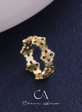 女生S925纯银复古时髦高级戒指