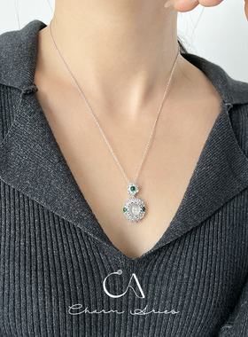 水沫玉S925纯银女锁骨链优雅项链