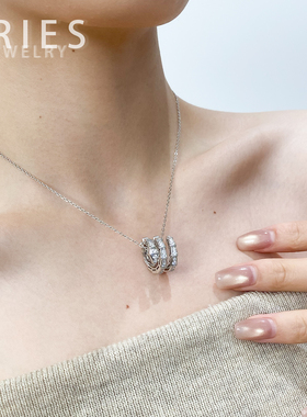 s925银经典大版三圈缠绕灵蛇项链