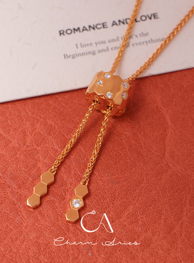 s925银尚家流苏万花筒蜂巢项链