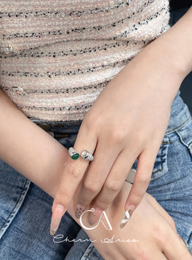 情侣纯银新中式轻奢珠宝戒指