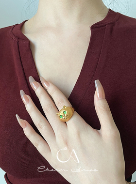 女生S925纯银小众法式复古戒指