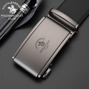 圣大保罗皮带男士真皮腰带自动扣商务青年高档细纹纯牛皮正装裤带