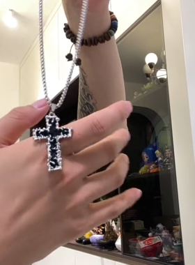 欧美嘻哈十字架吊坠男士项链