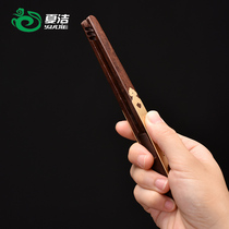 Bamboo Wood Tweezers Metal Thickened Stainless Steel Tea Clips Single Teacup Tea Chopsticks Kung Fu Tea Utensils Supplies Big
