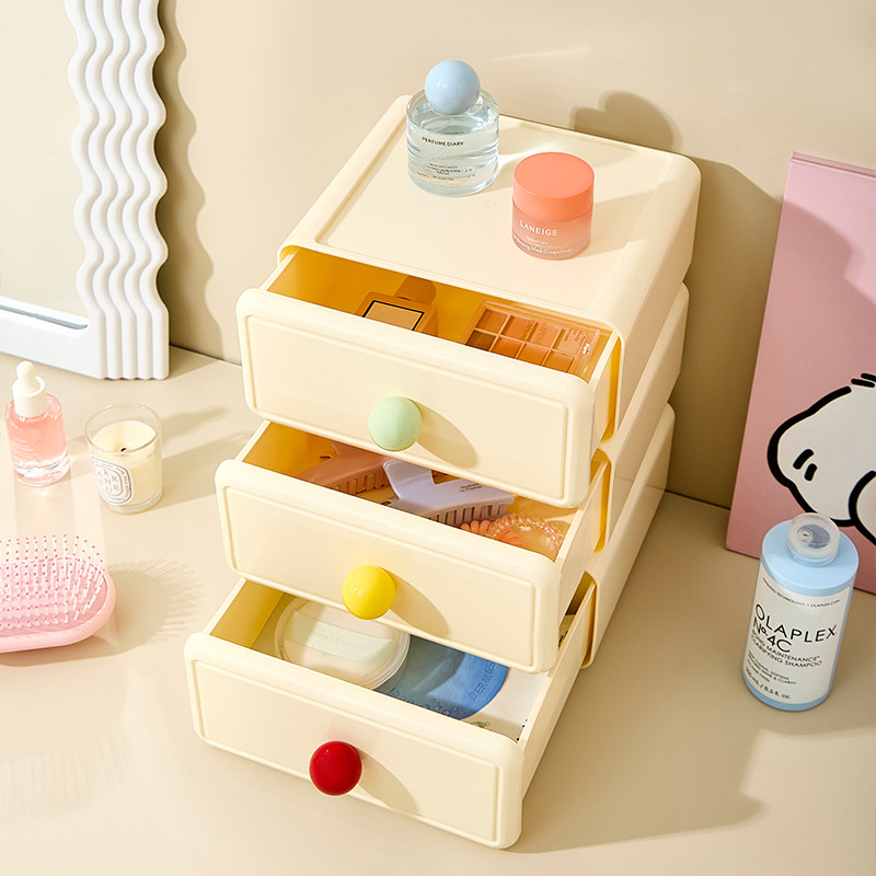 【李佳琦直播间】小帮手多巴胺桌面收纳盒抽屉式书桌上文具整理盒