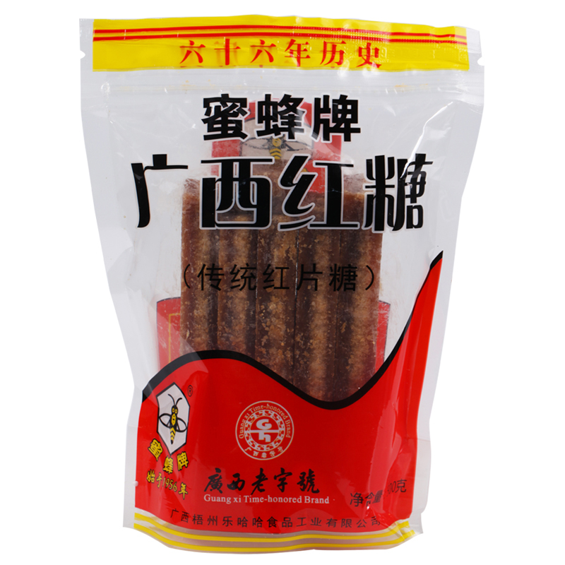 【广西老字号】蜜蜂牌红片糖500g袋装冰片糖黑糖老红糖土红糖块-图3