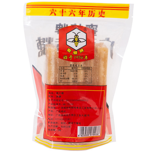 【广西老字号】蜜蜂牌广西冰片糖500g木薯糖水用黄片糖甘蔗黄糖块 - 图1