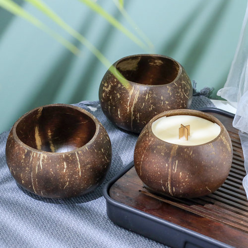 抛光椰皇壳天然椰子壳工艺品吊篮多肉盆种植板胡空椰壳 2个包邮 - 图2
