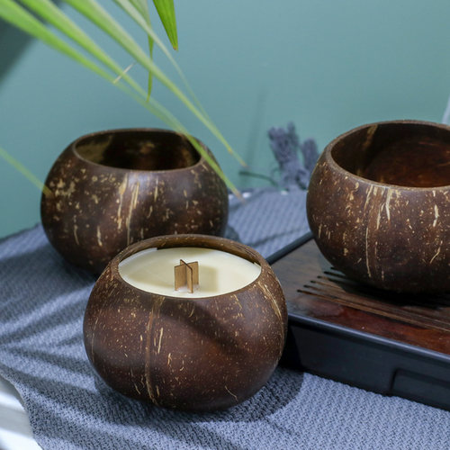 抛光椰皇壳天然椰子壳工艺品吊篮多肉盆种植板胡空椰壳 2个包邮 - 图0
