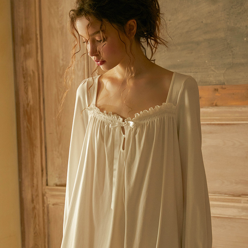 尘熙原创春秋性感宫廷长袖蕾丝睡裙 尘熙睡裙