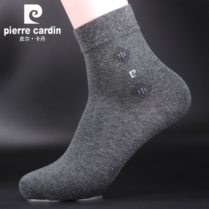 法国皮尔卡丹中筒休闲纯色吸汗棉袜 皮尔卡丹欧冠短袜/打底袜/丝袜/美腿袜