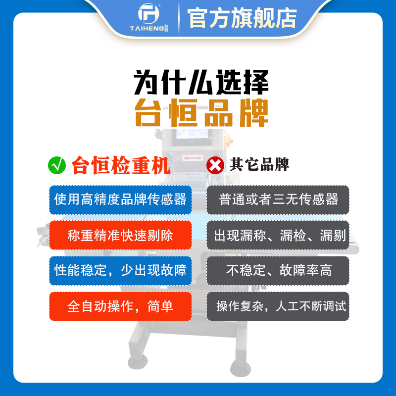 台恒高精度0.1g皮带在线自动分选称重机流水线动态检重秤分拣剔除 - 图2