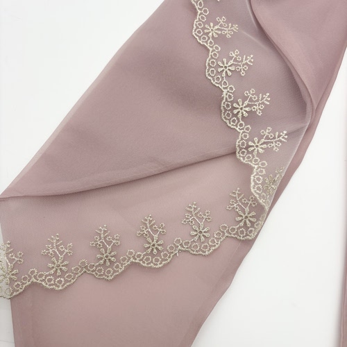 藕粉金色蕾丝花边拖尾蝴蝶结欧根纱手作lolita后背配饰百搭别针 - 图1