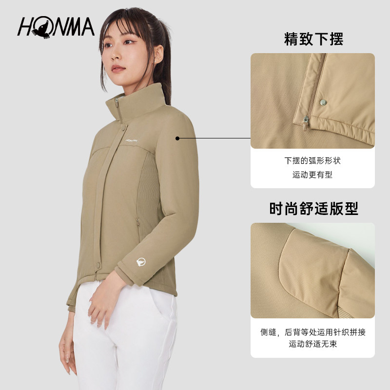 HONMA高尔夫女士轻薄棉服立领防风防泼水保暖户外休闲百搭外套,淘宝优惠券,粉丝福利购,淘宝优惠卷
