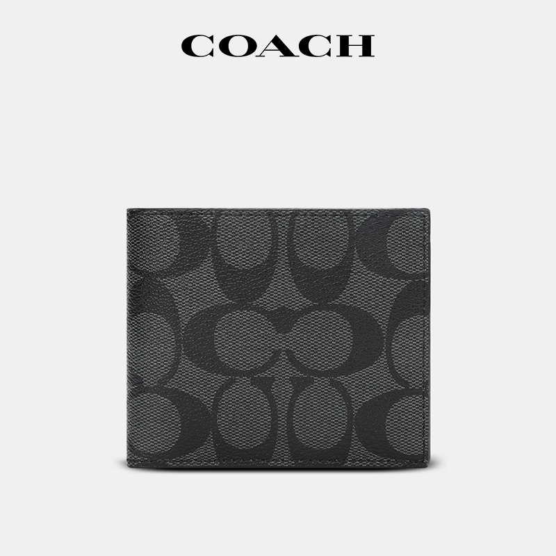 【官方授权】COACH/蔻驰男士钱包奥莱Billfold多卡位钱夹男友礼物