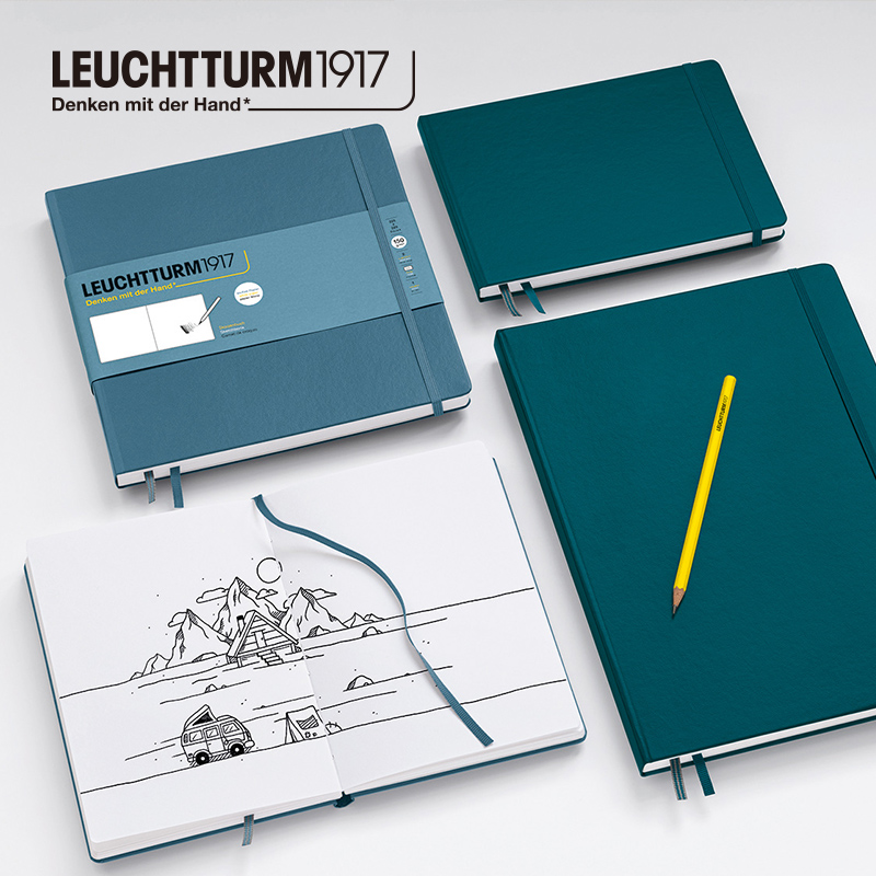 LEUCHTTURM1917德国灯塔笔记本A4随身速写本A5硬皮手绘画美术学生素描本150g加厚画纸画画专用空白本 - 图2