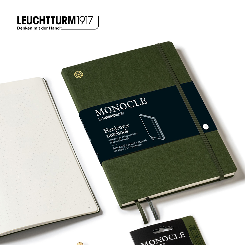 LEUCHTTURM1917德国灯塔经典系列B6+硬封皮Monocle笔记本软封皮笔记本子平装点格横格空白手账记事本商务办公-图1