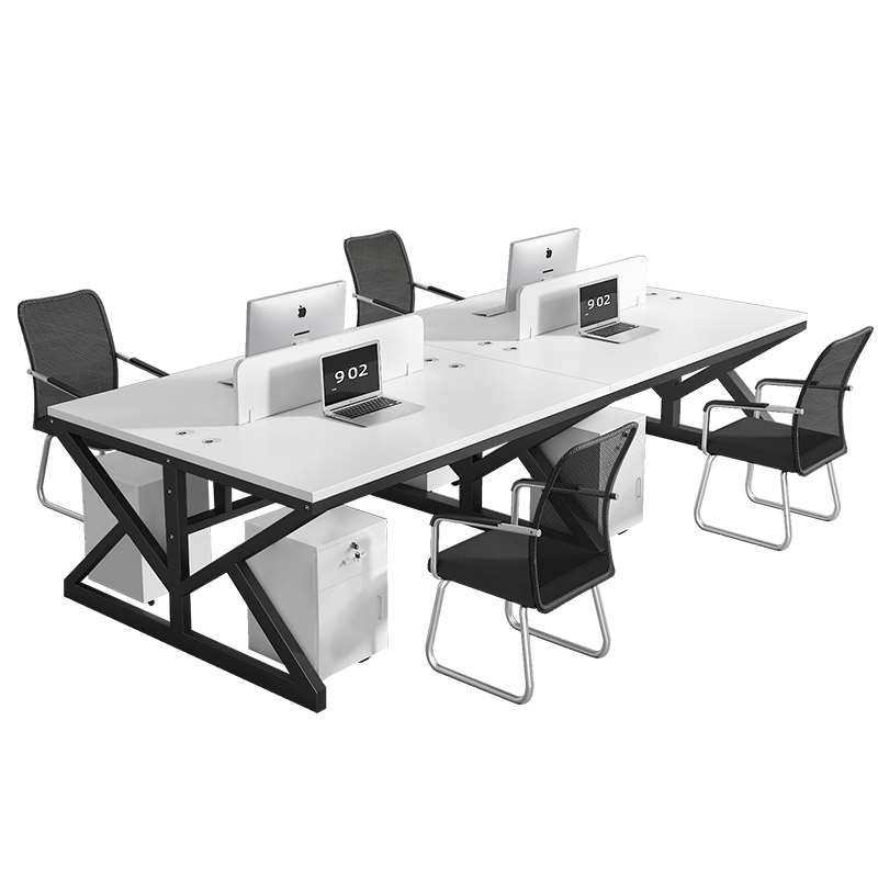 办公桌椅组合办公室工位电脑桌四六人位简约办公桌屏风卡座职员桌 - 图3