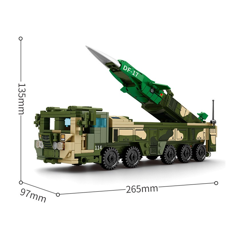 导弹车积木东风41DF26红旗9长剑10对空对地反舰导弹益智拼装玩具 - 图0