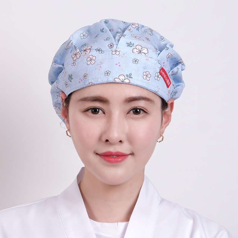 厨房帽女大码可调节束发包头帽子防油烟防掉发餐厅服务员工作帽