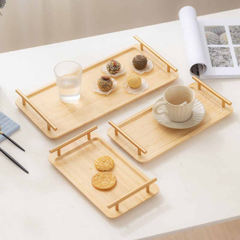 Enjoy Lin bamboo tray Japanese style handle