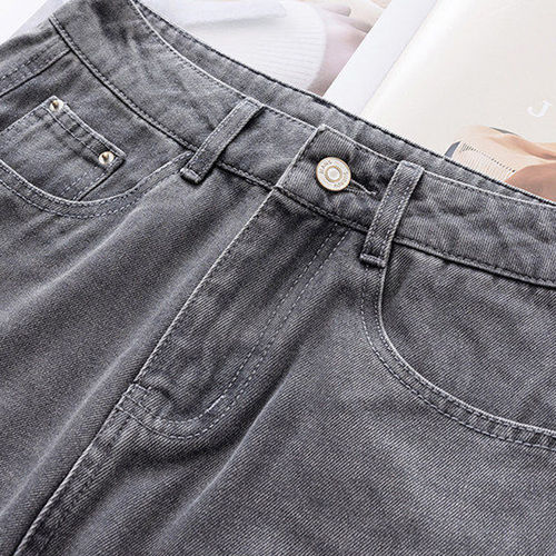 拉夏贝尔弯刀牛仔裤子春夏季2026新款爆款修身高腰香蕉裤阔腿裤子 - 图2