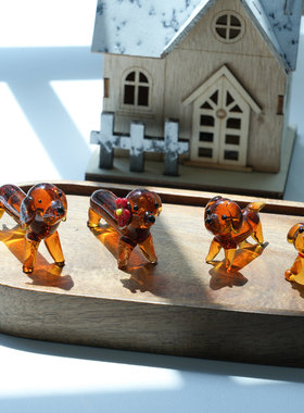 琉璃公仔摆件手作腊肠狗