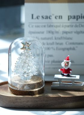 琉璃装饰非遗手工白金圣诞树摆件