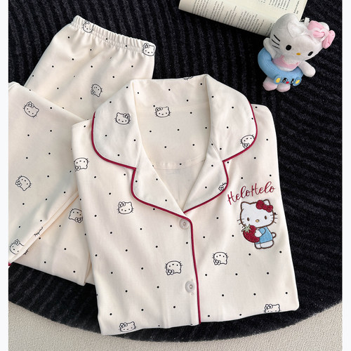 猫咪睡衣女款夏季纯棉短袖2026新款夏天全棉绸高级感家居服可外穿 - 图2