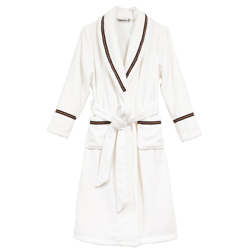 法兰绒男士情侣秋冬季浴袍式睡袍 家尼斯睡袍/浴袍