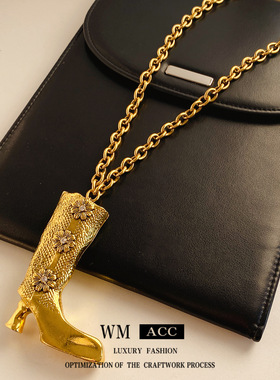 欧美金色钛钢项链不掉色首饰轻奢感锁骨链不锈钢饰品跨境