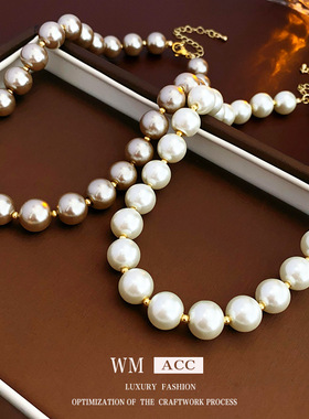 珍珠项链 巴洛克小众轻奢感锁骨链 时尚百搭气质项饰