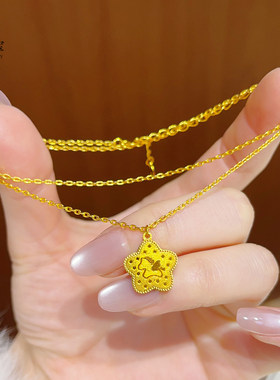 金店同款沙金闪闪星星天使小马套链五角星小飞马锁骨链甜美送女友