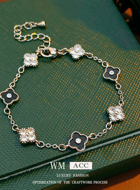 锆石幸花朵手链女时尚百搭感轻奢手环小众手饰女款工厂家