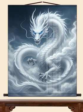 银龙挂画东北出马堂口客厅供奉画像天龙卷轴装饰画中国龙招财画