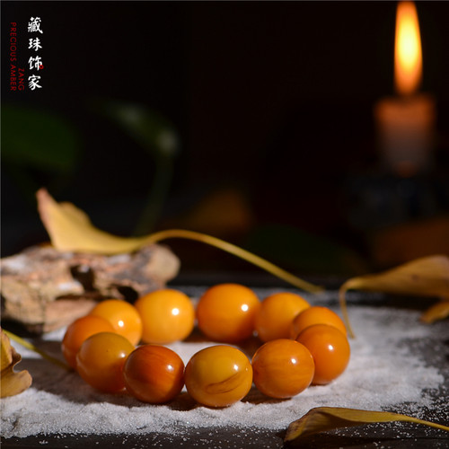 藏珠饰家 收藏级古董老花蜡老蜡枣珠 爆老东欧回流蜜蜡手串手链 - 图0