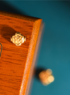 藏珠饰家 足金手工錾刻古法黄金 如意隔珠 项链手链手串配件